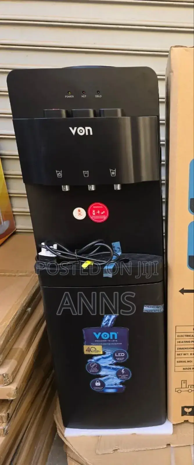 Von 3 Tap - Hot , Normal and Cold Dispenser,Black