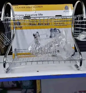 Nunix 2 Tier Dish Rack Stainless Steel, With Drain Board