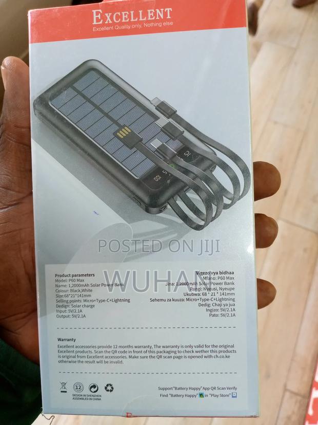 Excellent 20000mah Solar Rechargeable Power Bank With Torch - thumbnail 2