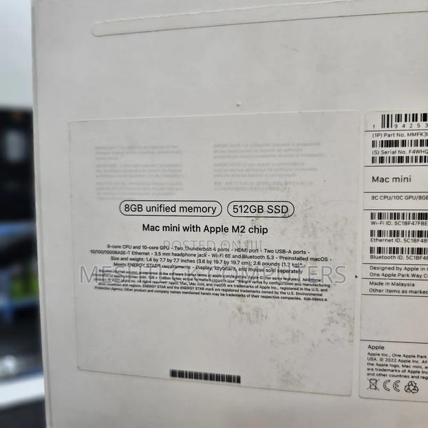 Desktop Computer Apple Mac Mini M2 8GB Apple M2 SSD 512GB - thumbnail 3