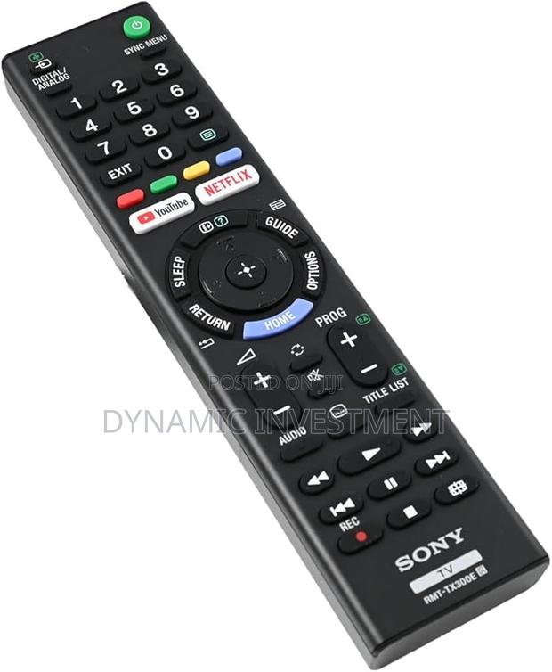 Sony Smart/Android TVS and Sony Bravia TVS Remote Control - main view