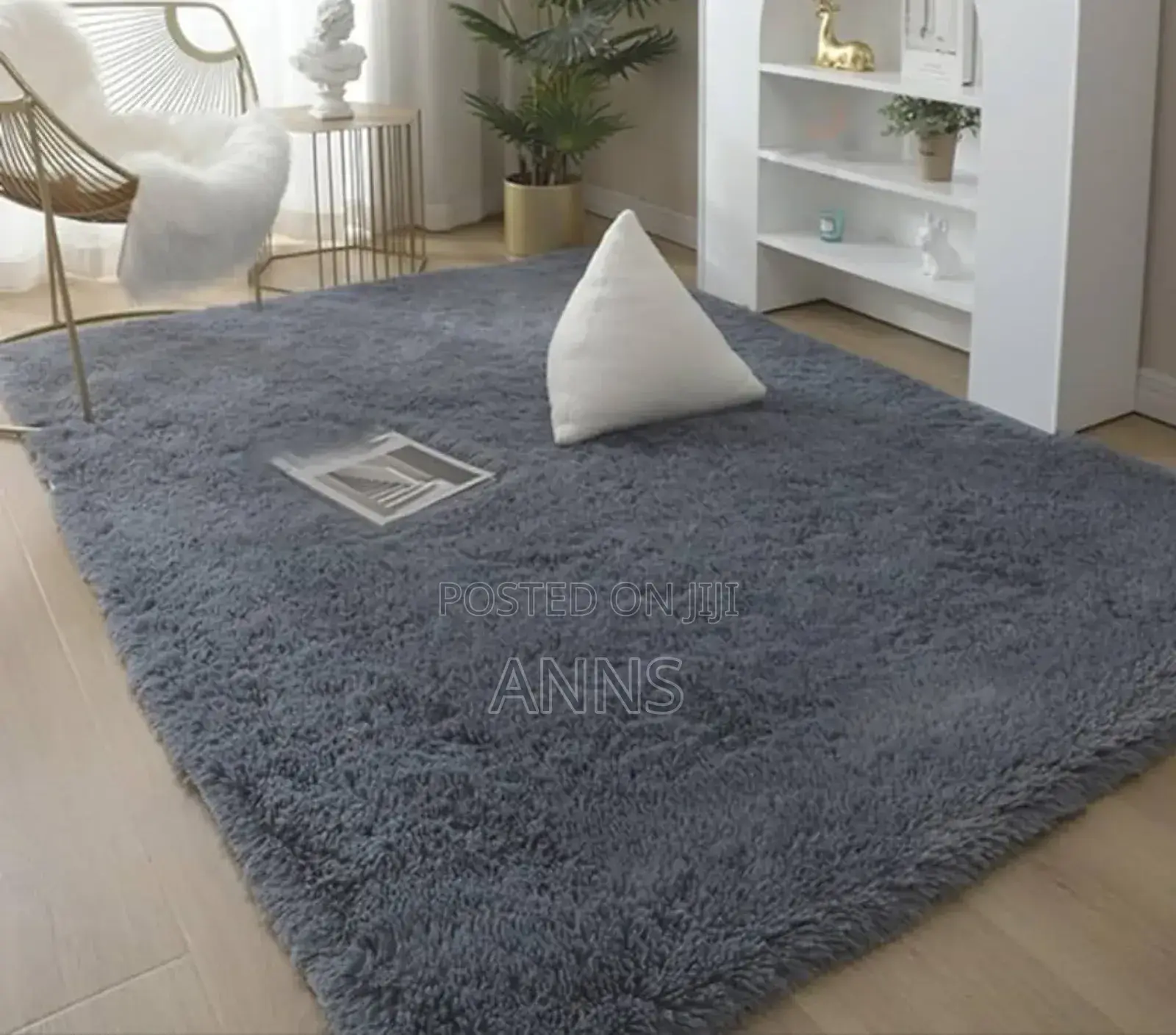 Grey Fluffy Carpet
