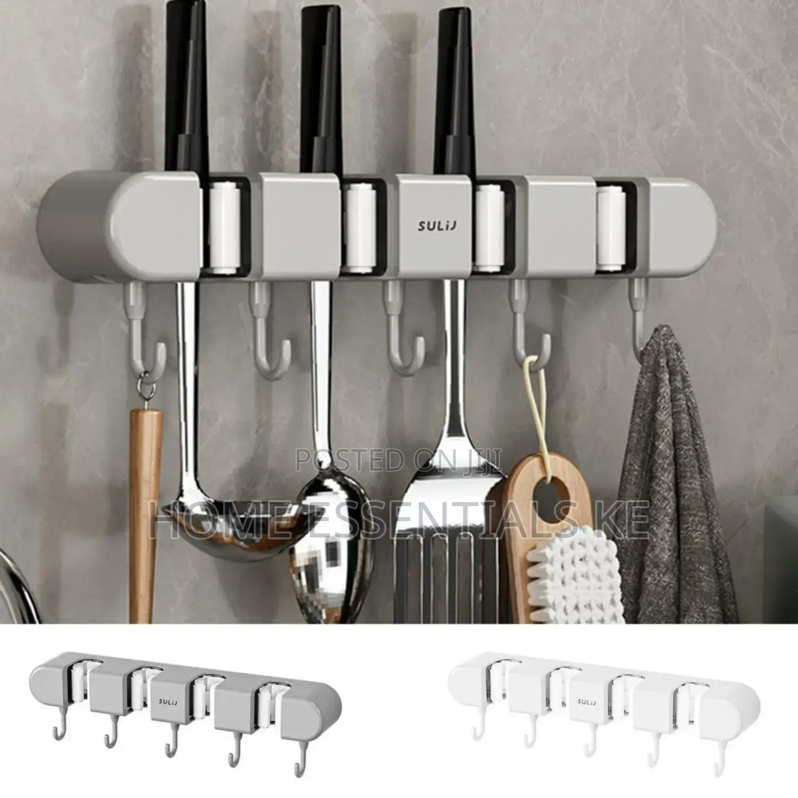 *Non Slip Wall Mounted Mop Holder* 5hooks