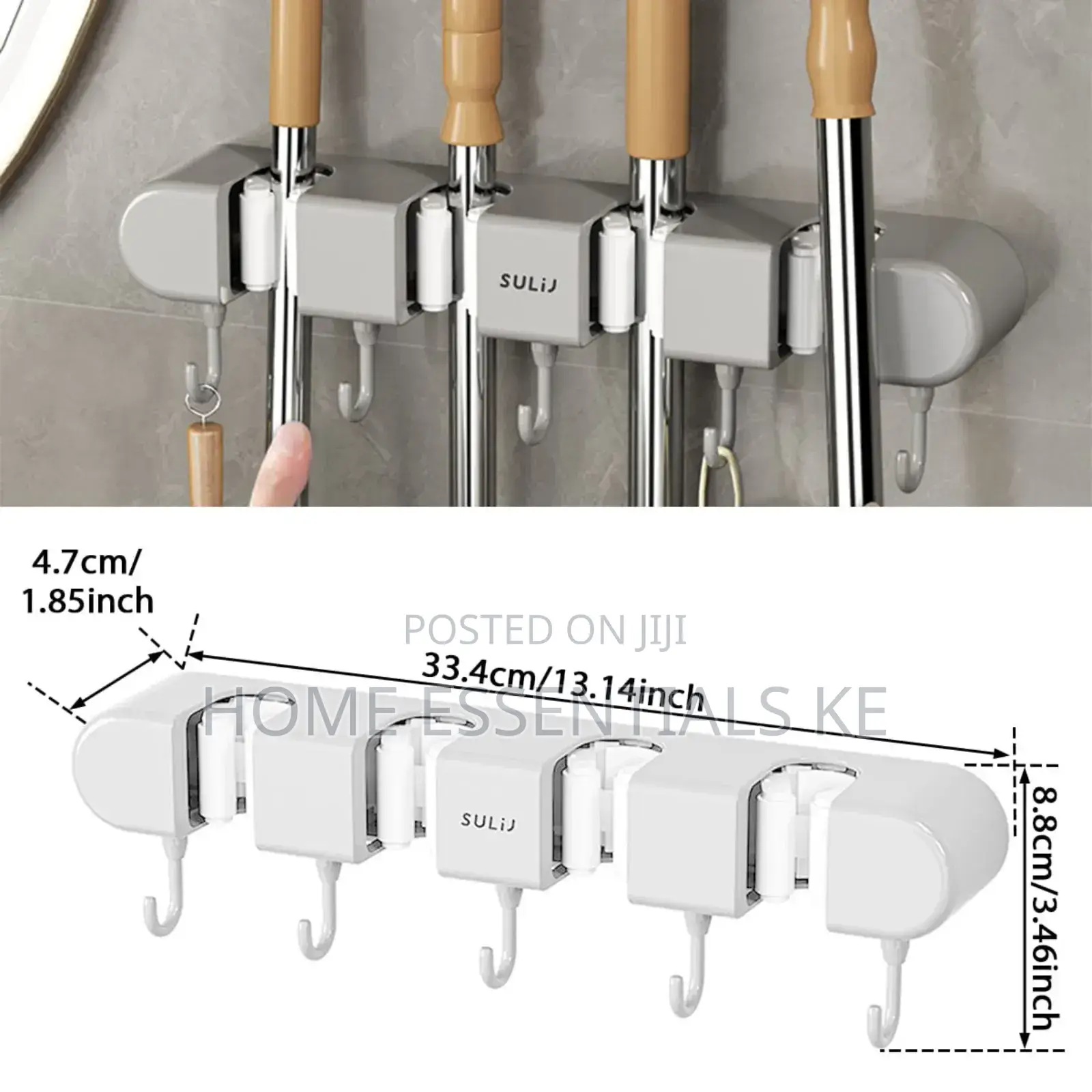 *Non Slip Wall Mounted Mop Holder* 5hooks