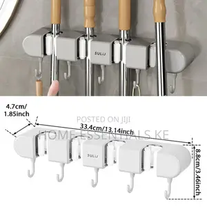 *Non Slip Wall Mounted Mop Holder* 5hooks