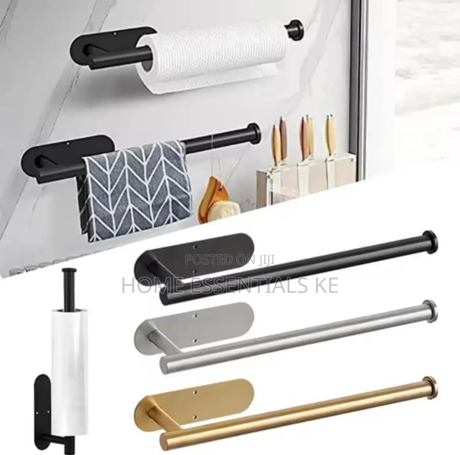  Tissue/Towel Holder
 Adhesive /Screws
* Black Silver