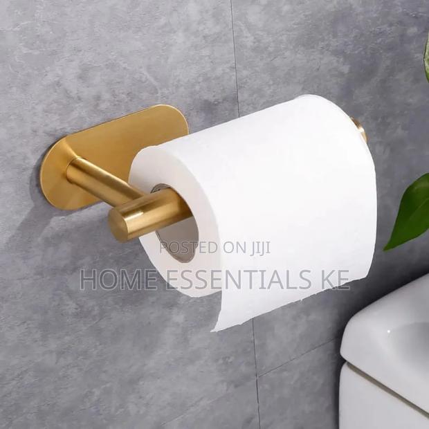 Adhesive Toilet Roll Paper Holder Organizer Wall Mount - thumbnail 5