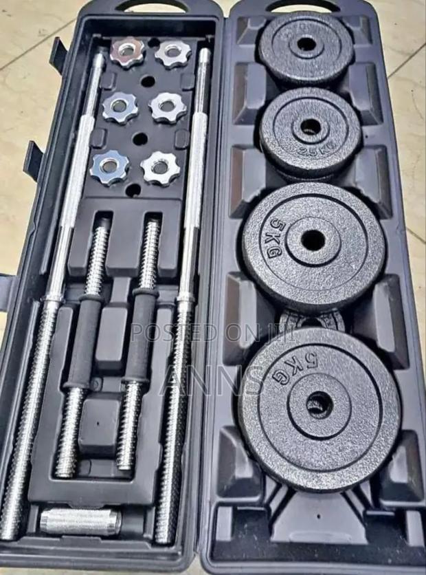 York/ Chrome 50kgs Dumbells With Burbell