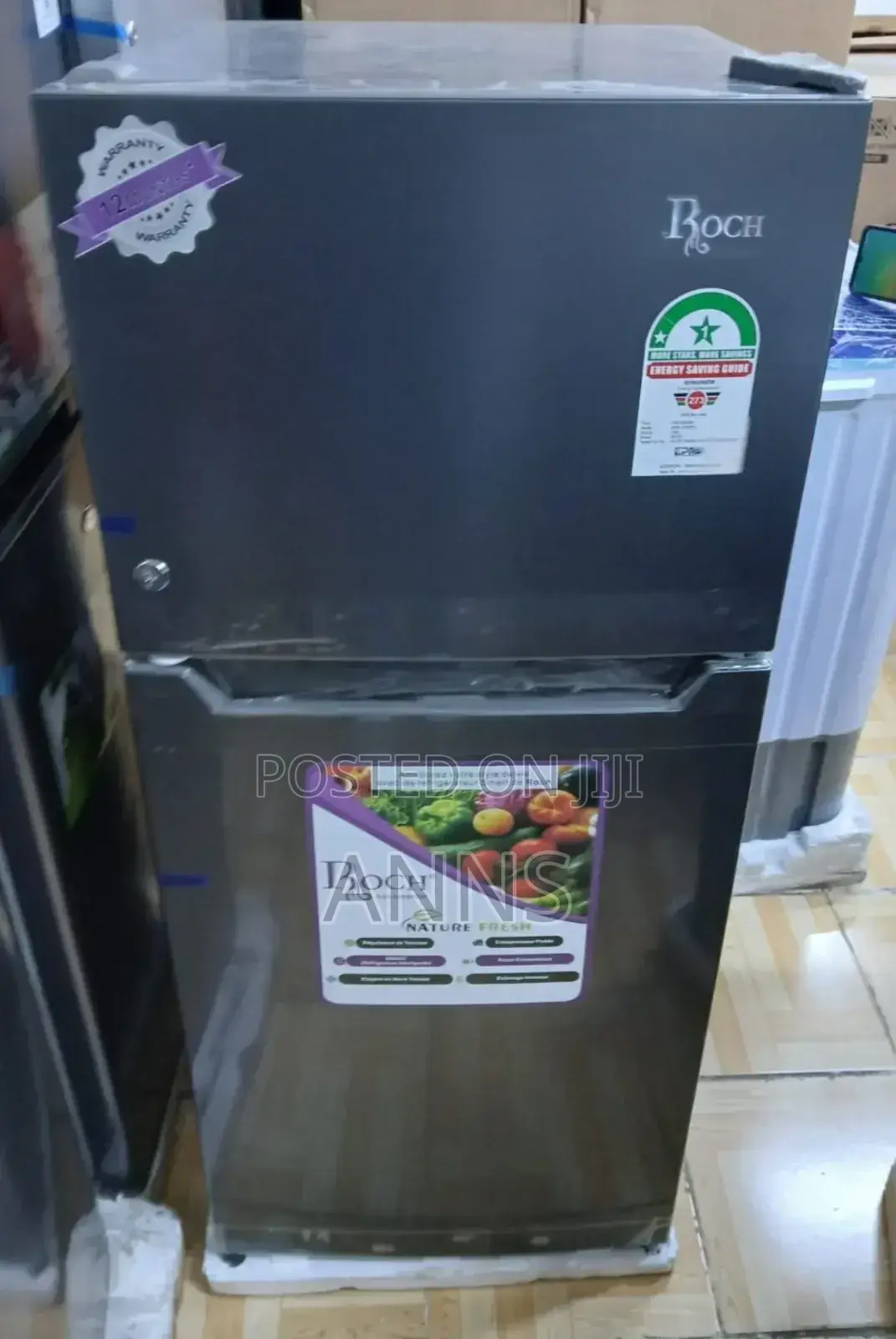 128litres Roch Double Door Defrost Fridge-Grey