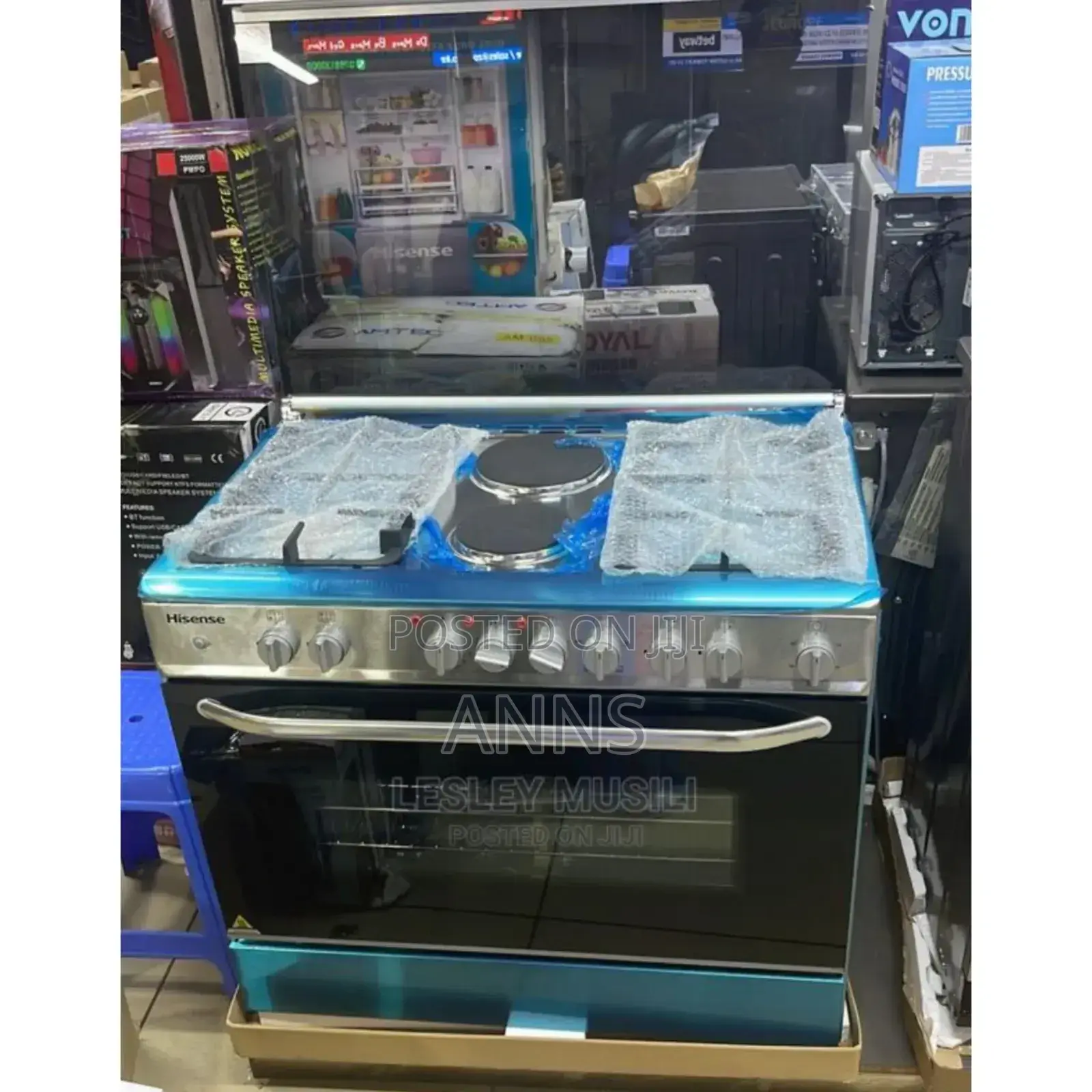 4gas 2electric Plate, 2electric Oven. Hisense 90×90 Cooker