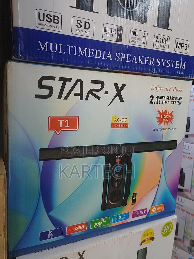 Star-X T1- 2.1 CH Multimedia Speaker, Bt/Usb/Sd/Fm - 11000W