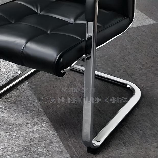 Office Chairs:Black High Back Leather Executive Waiting Seat - thumbnail 5