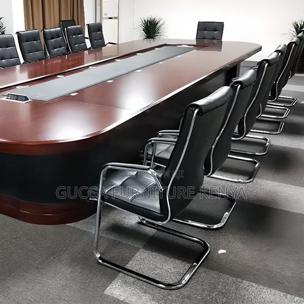 Office Chairs:Black High Back Leather Executive Waiting Seat - thumbnail 6