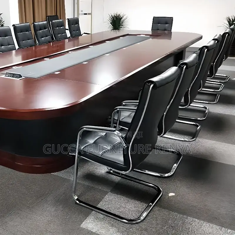 Office Chairs:Black High Back Leather Executive Waiting Seat