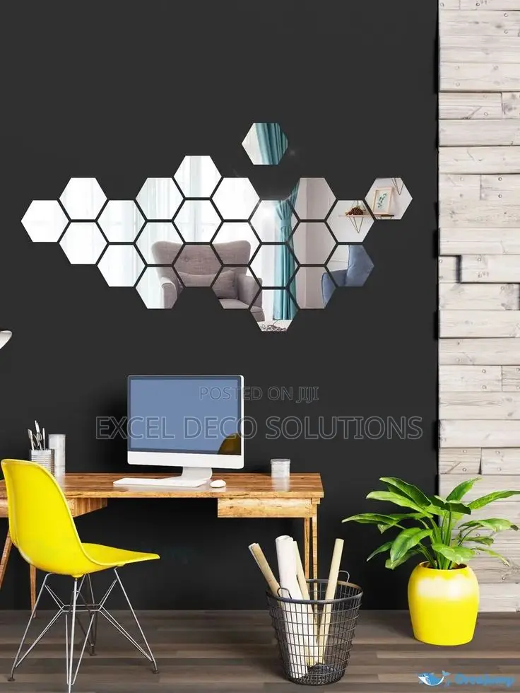 Hexagon Mirrors-Geometric Wall Elegance