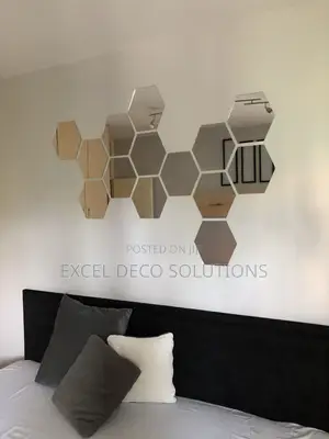 Trend Alert: Geometric Wall Art! Hexagon Shaped Mirrors