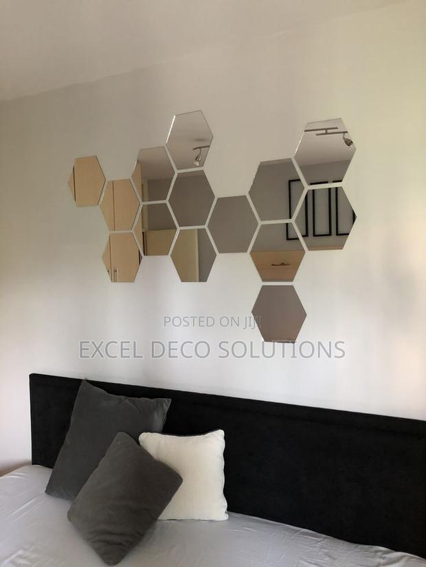 Trend Alert: Geometric Wall Art! Hexagon Shaped Mirrors