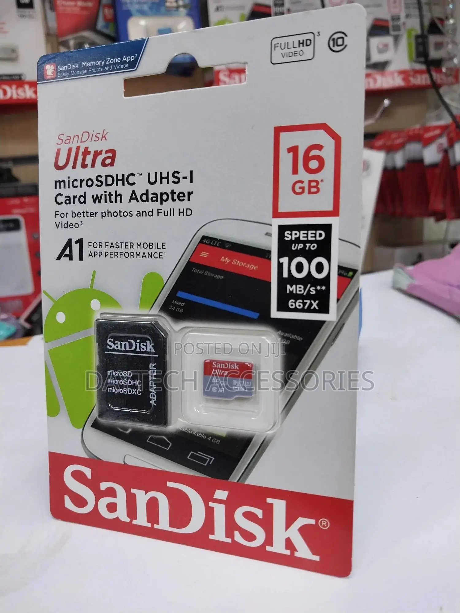 Sandisk 16gb Ultra Microsdhc Uhs-I Memory Card With Adapter