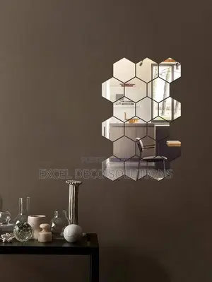Hexagonal Shaped Wall Mirrors Stickers