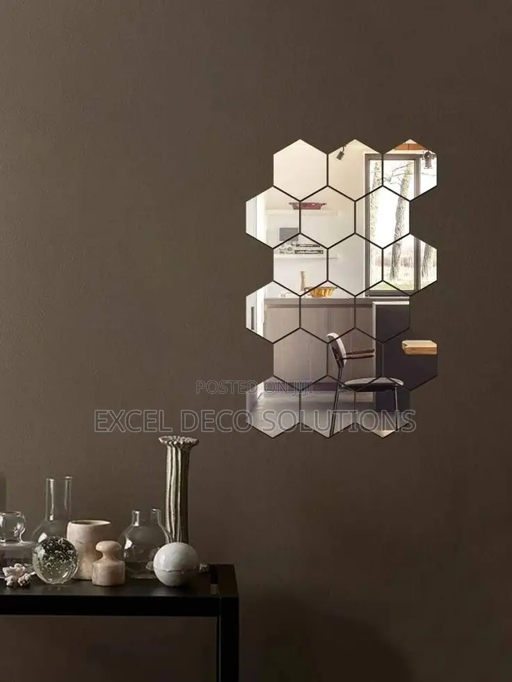 Hexagonal Shaped Wall Mirrors Stickers