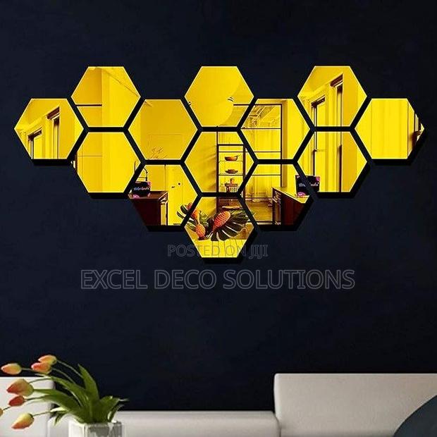 New Shape Gold Hexagon Home Decor Mirrors - main view