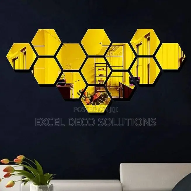 New Shape Gold Hexagon Home Decor Mirrors