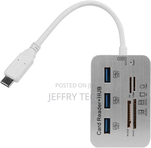 7 in 1 Type C Adapter SD Card Reader, 3 USB Port Hub for Cha - thumbnail 2