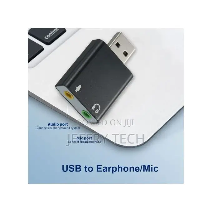 External Sound Card - USB 7.1 - 3.5mm - Black