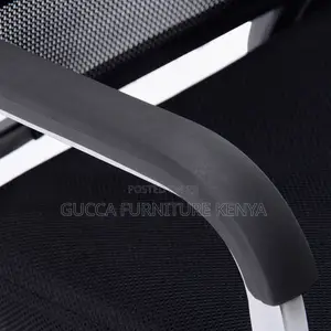 Office Chairs: Mesh Black Fixed Chrome Waiting Chair