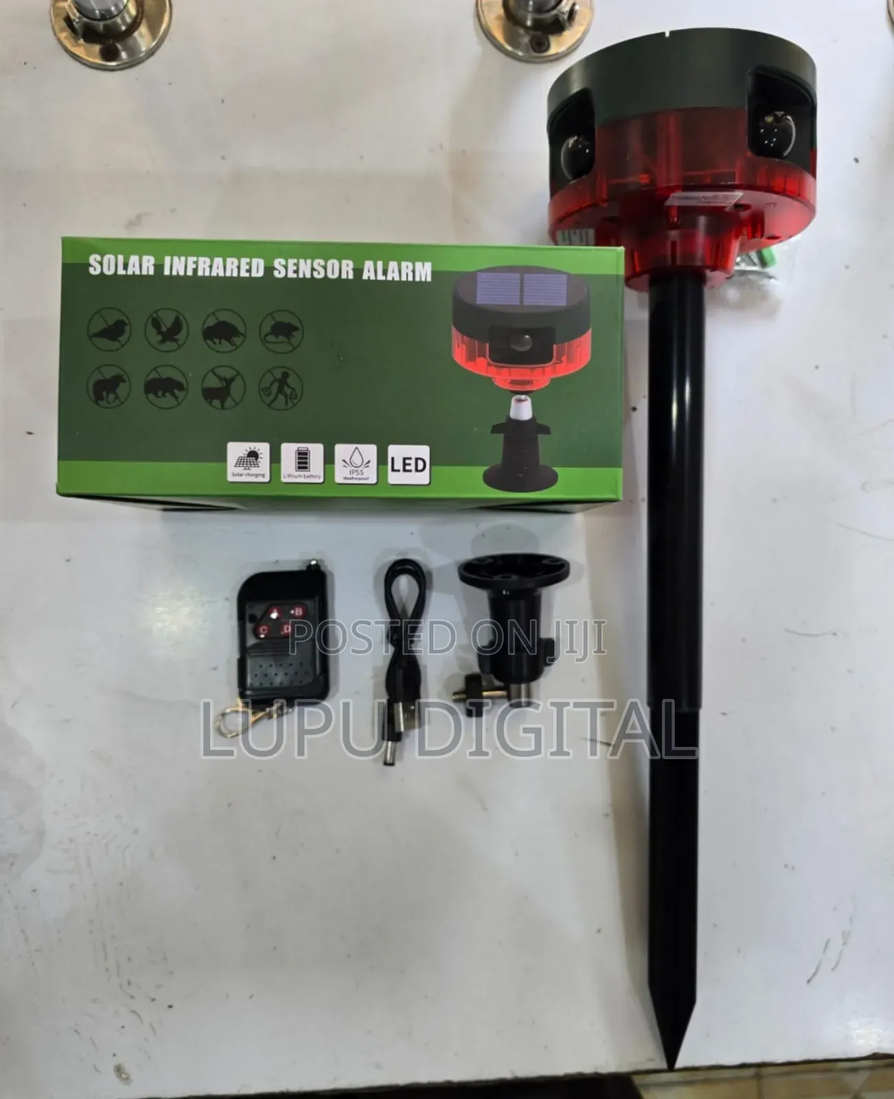 Solar Motion Sensor 129db Siren Sound Strobe Light Alarm