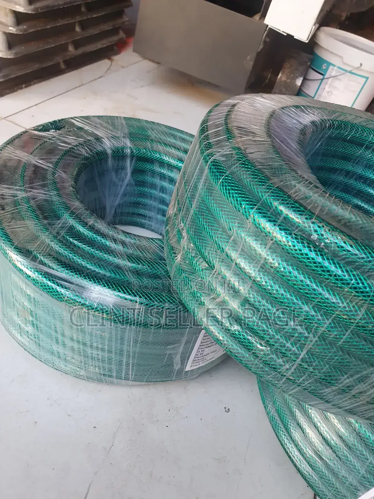 Green Braided Hose Pipe/ Aqua Mesh.