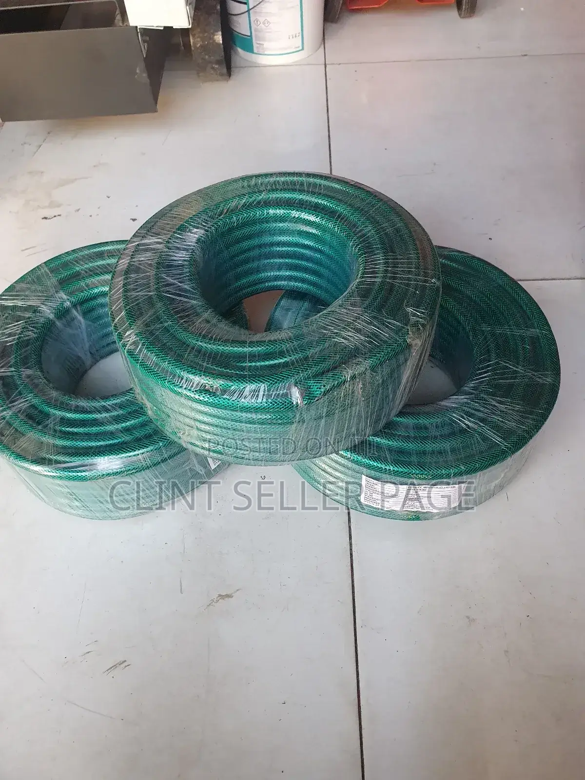 Green Braided Hose Pipe/ Aqua Mesh.