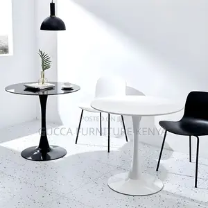 Dining Tables: Scandinavian Style Round Marble Top Table