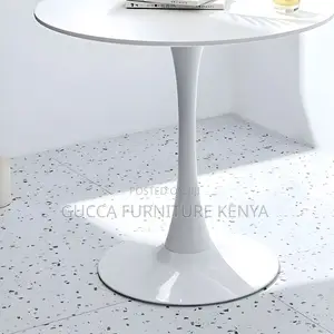 Dining Tables: Scandinavian Style Round Marble Top Table