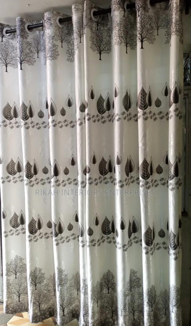 White and Black Floral Curtains