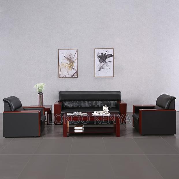 Office Sofa : 5-Seater Office Reception Leather Sofa - thumbnail 5