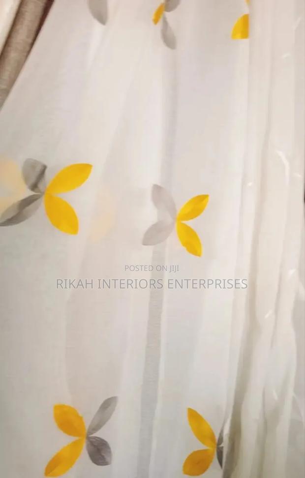 Grey, Yellow Detailed Sheer - main view