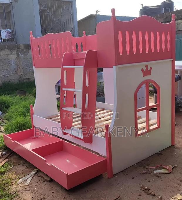 Bunk Bed**Double Decker*Pink White - main view