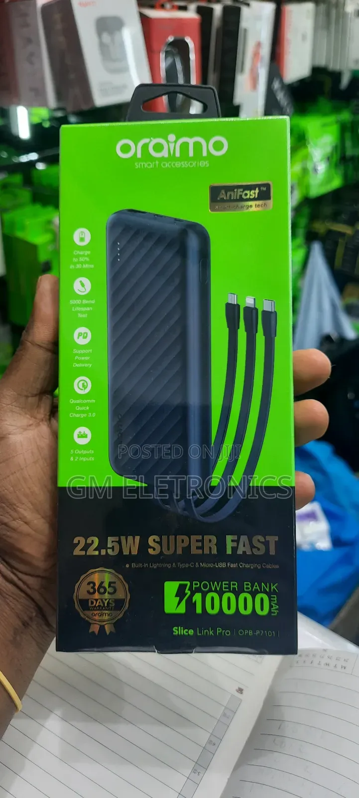 Oraimo Slice Link Pro 10000mah 22.5W Power Bank.