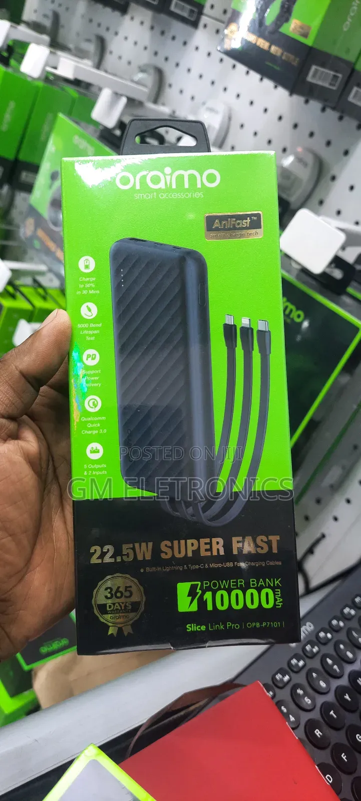 Oraimo Slice Link Pro 10000mah 22.5W Power Bank.