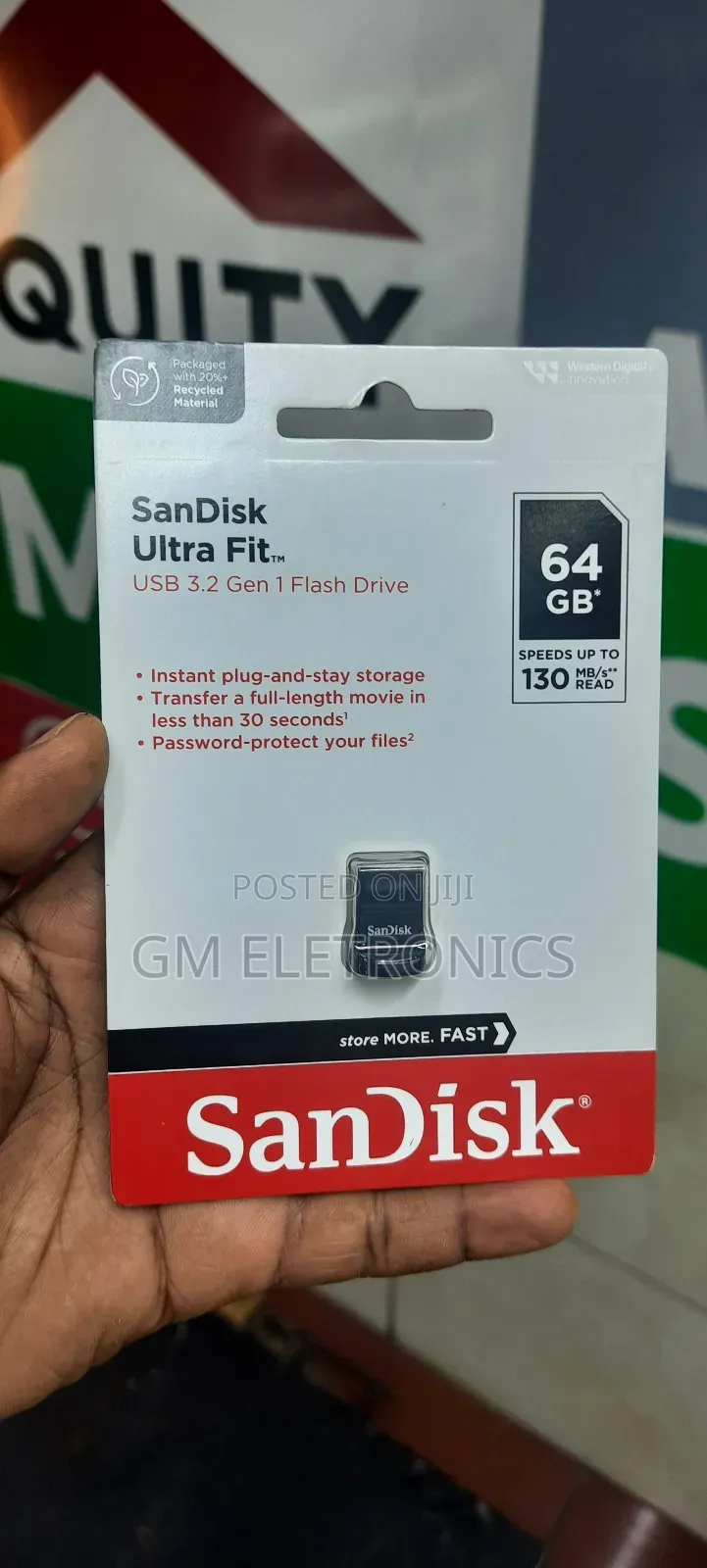 64gb Ultra Fit Usb 3.2-130mb/S Reading Speed.