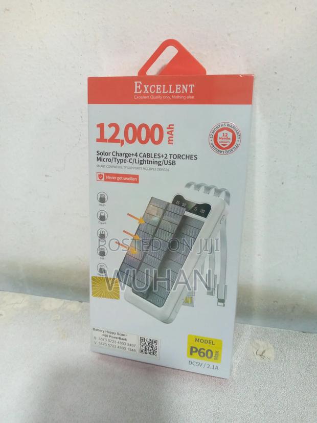 Excellent 12000mah Solar Power Bank With 2 Torches
