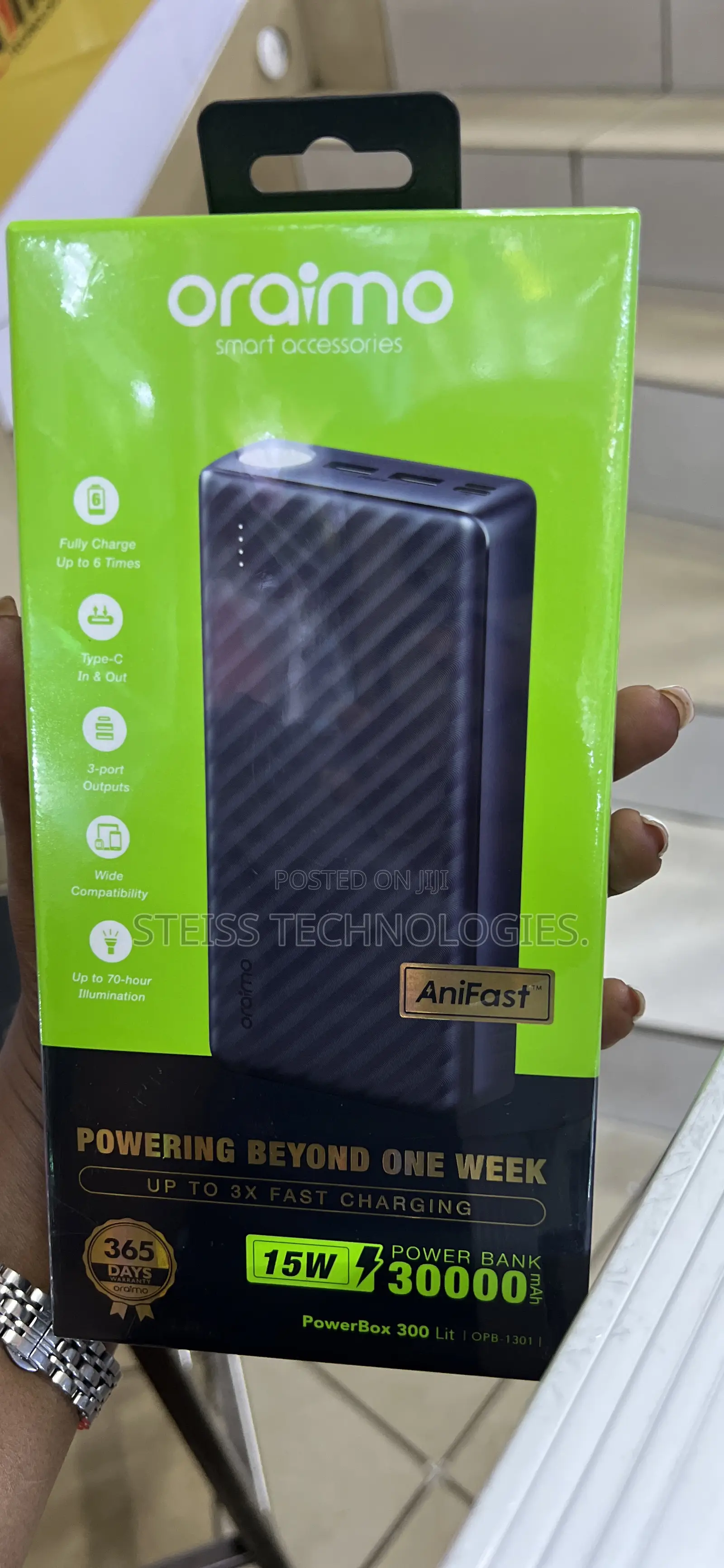 30000mah Oraimo Powerbanks.