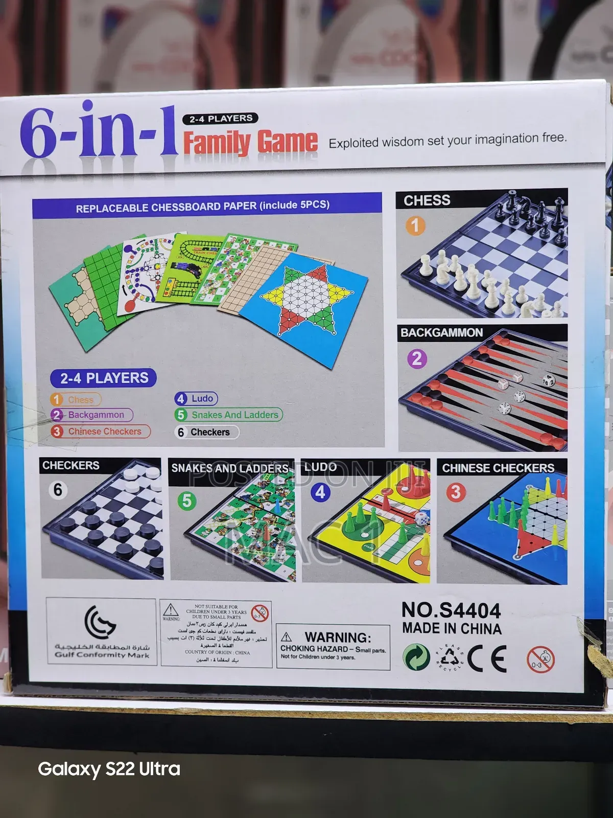 2-4 Players 6 in 1 Chess Checkers Ludo Snake Ladder Others