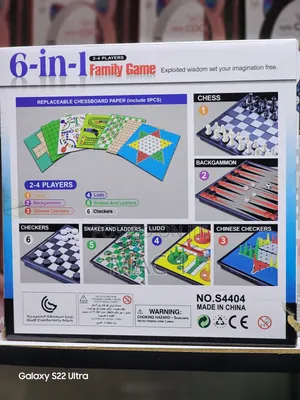 2-4 Players 6 in 1 Chess Checkers Ludo Snake Ladder Others