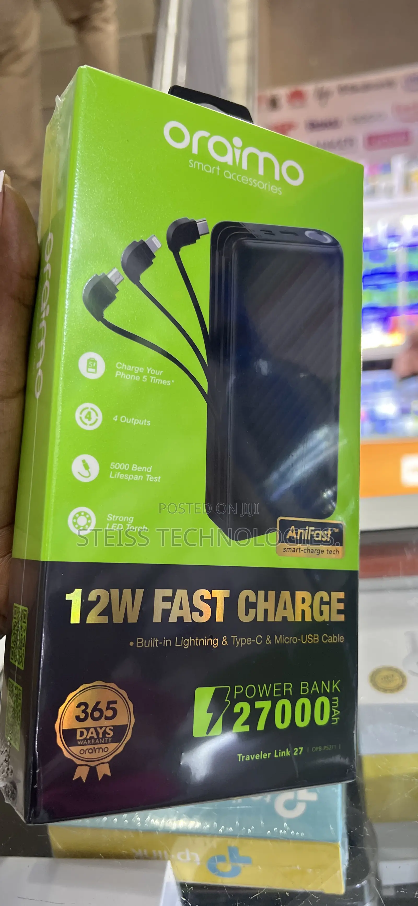 27000mah Oraimo Powerbank With Cables
