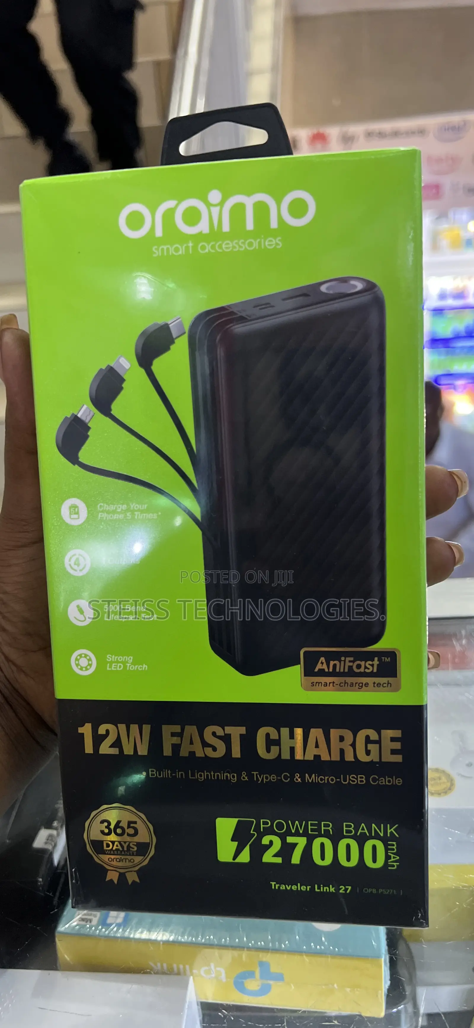 27000mah Oraimo Powerbank With Cables