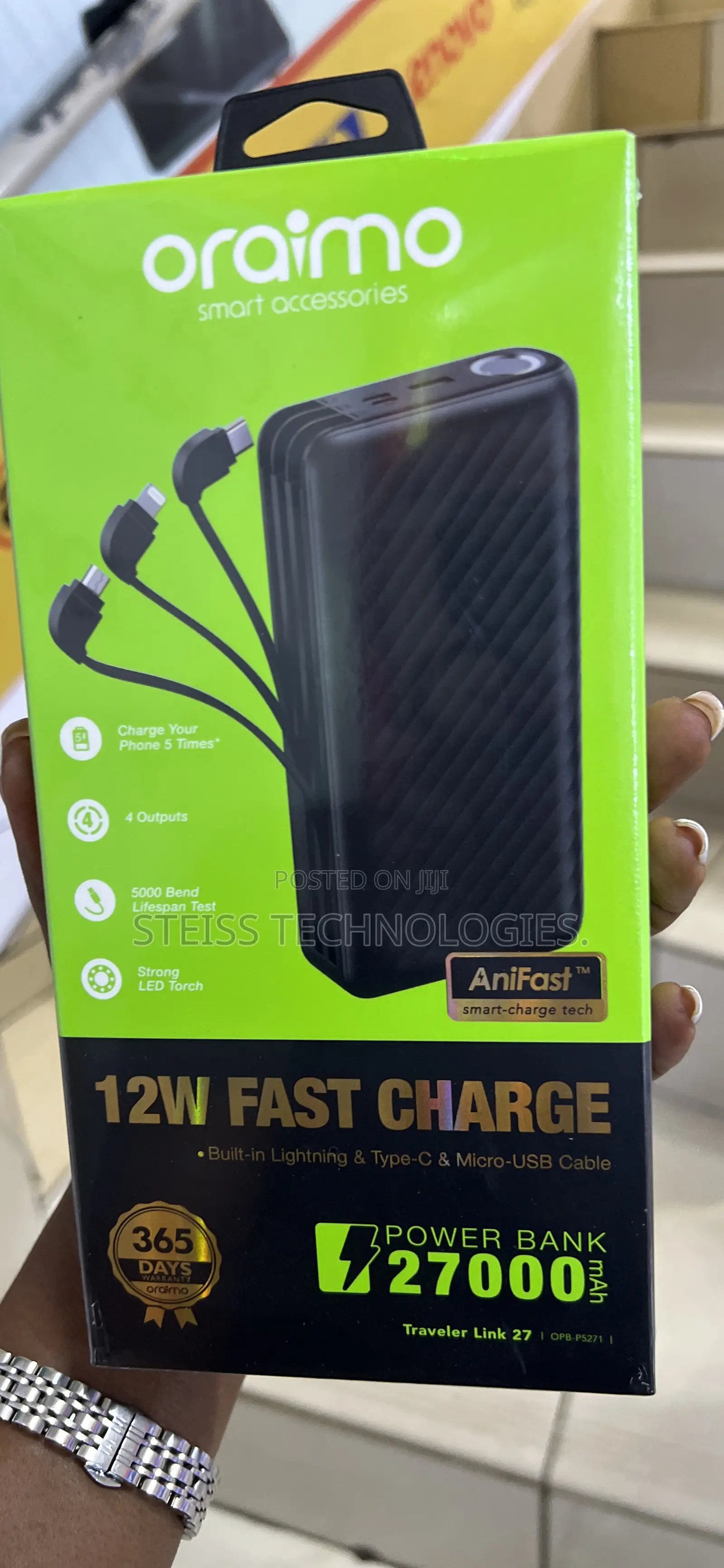 27000mah Oraimo Powerbank With Cables