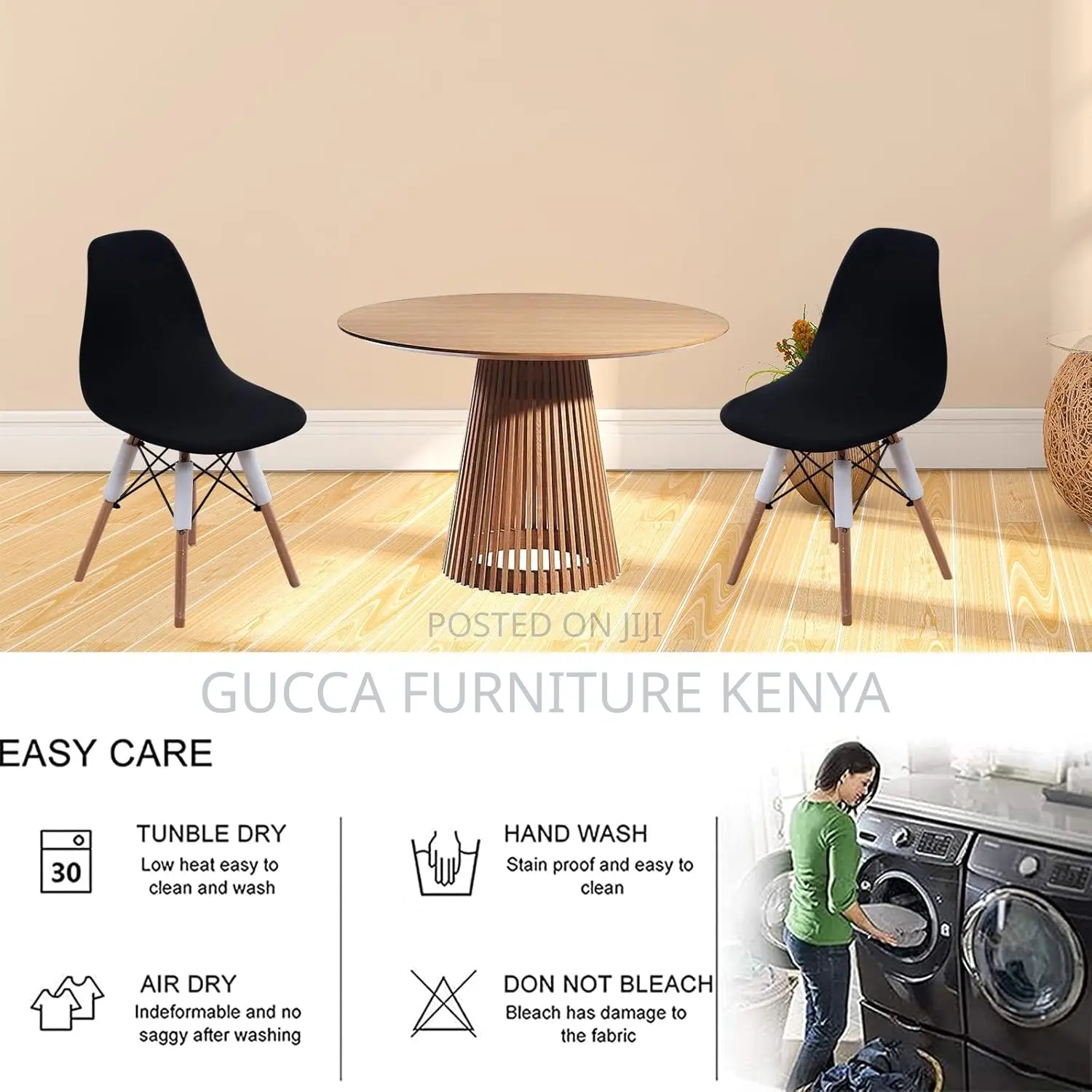 Home Chairs: Black Eames Plastic Home Modern Dining Chair