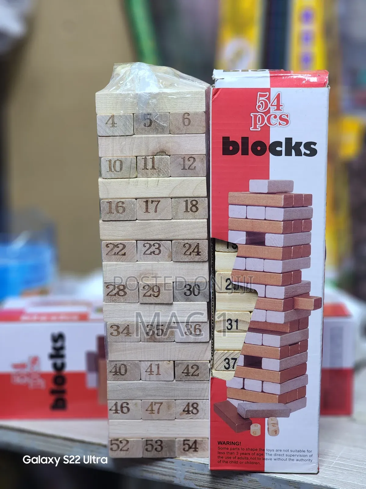 54 Pieces Wooden Jenga Blocks